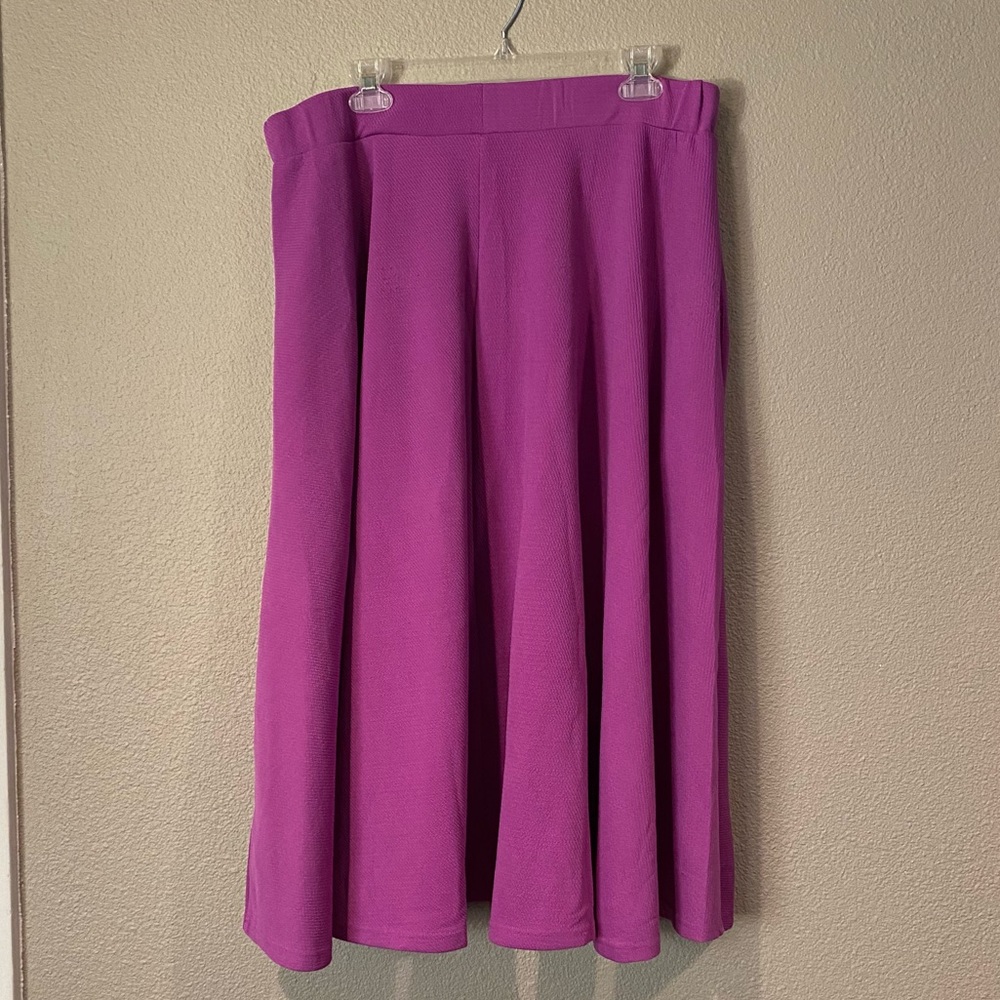 White Mark XXL Purple Midi Skirt with Pockets